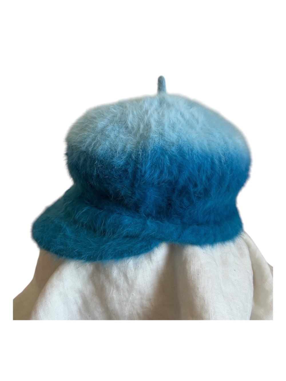 Vintage Betmar New York Angora Rabbit Hair Hat Cap Y2k Blue Ombre Women's OS